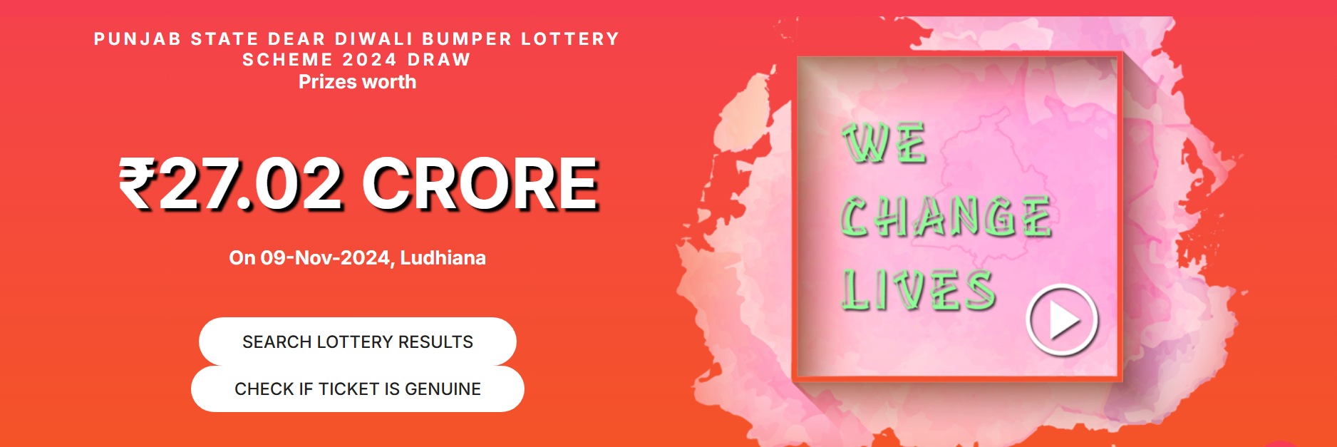 Punjab State Diwali Bumper Lottery 2024 Result (OUT) Two win 1st prize