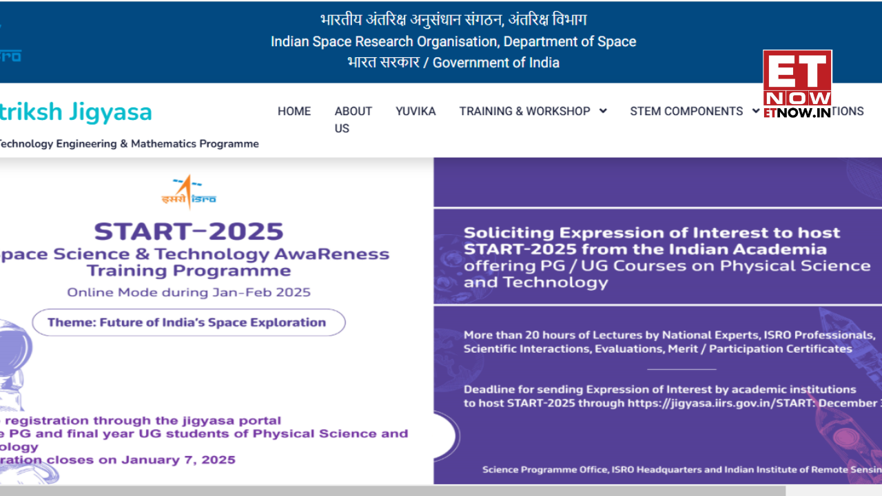 ISRO FREE START TRAINING 2025 Online training details at jigyasa.iirs