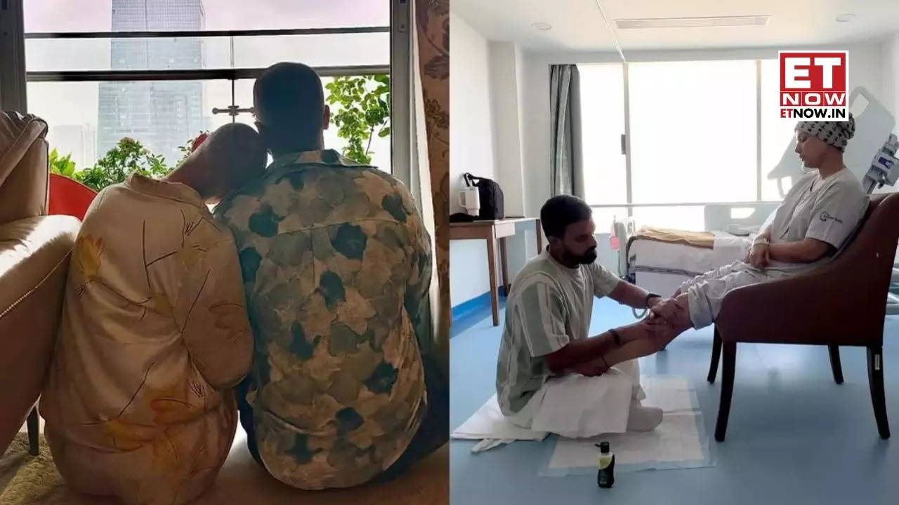 In the first photo shared by Hina the couple is seen together both with shaved heads symbolizing their unity during this difficult period The poignant video that follows shows Rocky massaging Hinas legs in a hospital room providing comfort as she sat there Alongside these intimate moments Hina also included photos from happier times sharing vacation clips and a lighthearted video of Rocky strumming a guitar while wearing a wig