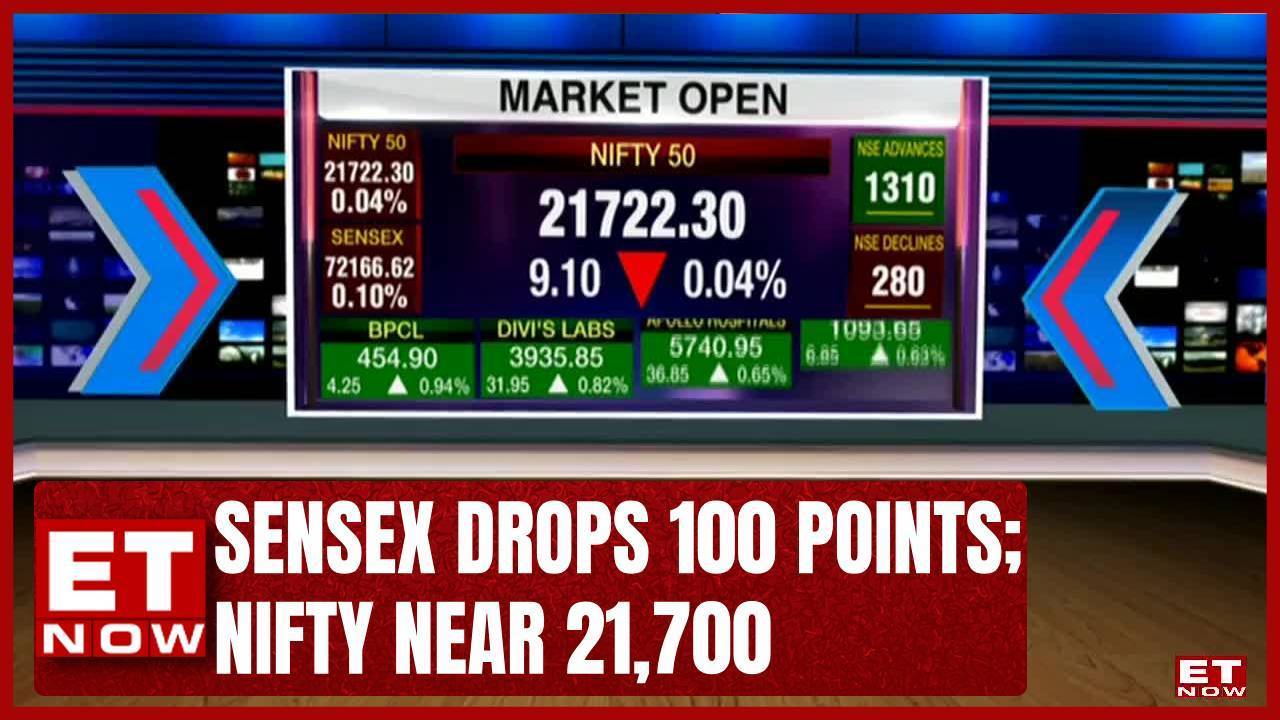 Sensex Starts 2024 On A Tepid Note Drops 100 Points Nifty Near 21700 Bhel Jumps 4 Opening 