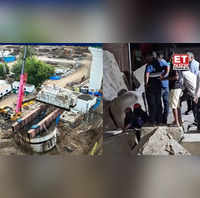 Mumbai-Ahmedabad bullet train project: Bridge collapse at construction site! 1-2 workers trapped - Update -  - News | ET Now 