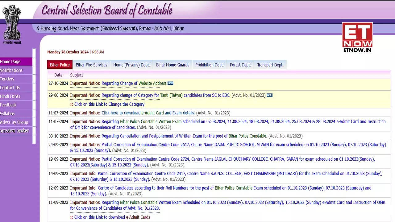 Csbc Bihar Police Constable Result Out How To Check Result Online