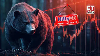 Nifty 50 prediction for tomorrow, Feb 25 (Tuesday): Bearish flag and pole pattern on chart; support, resistance levels