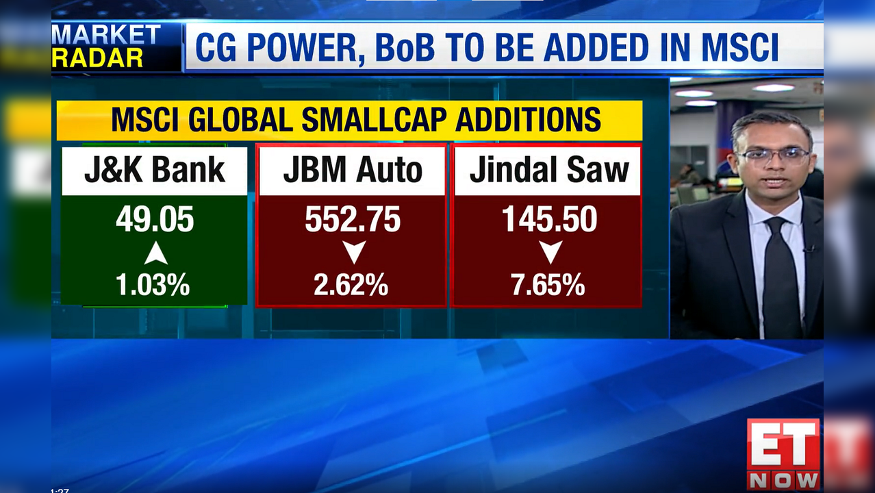 MSCI rejig in index today Bank of Baroda, CG Power in; but which